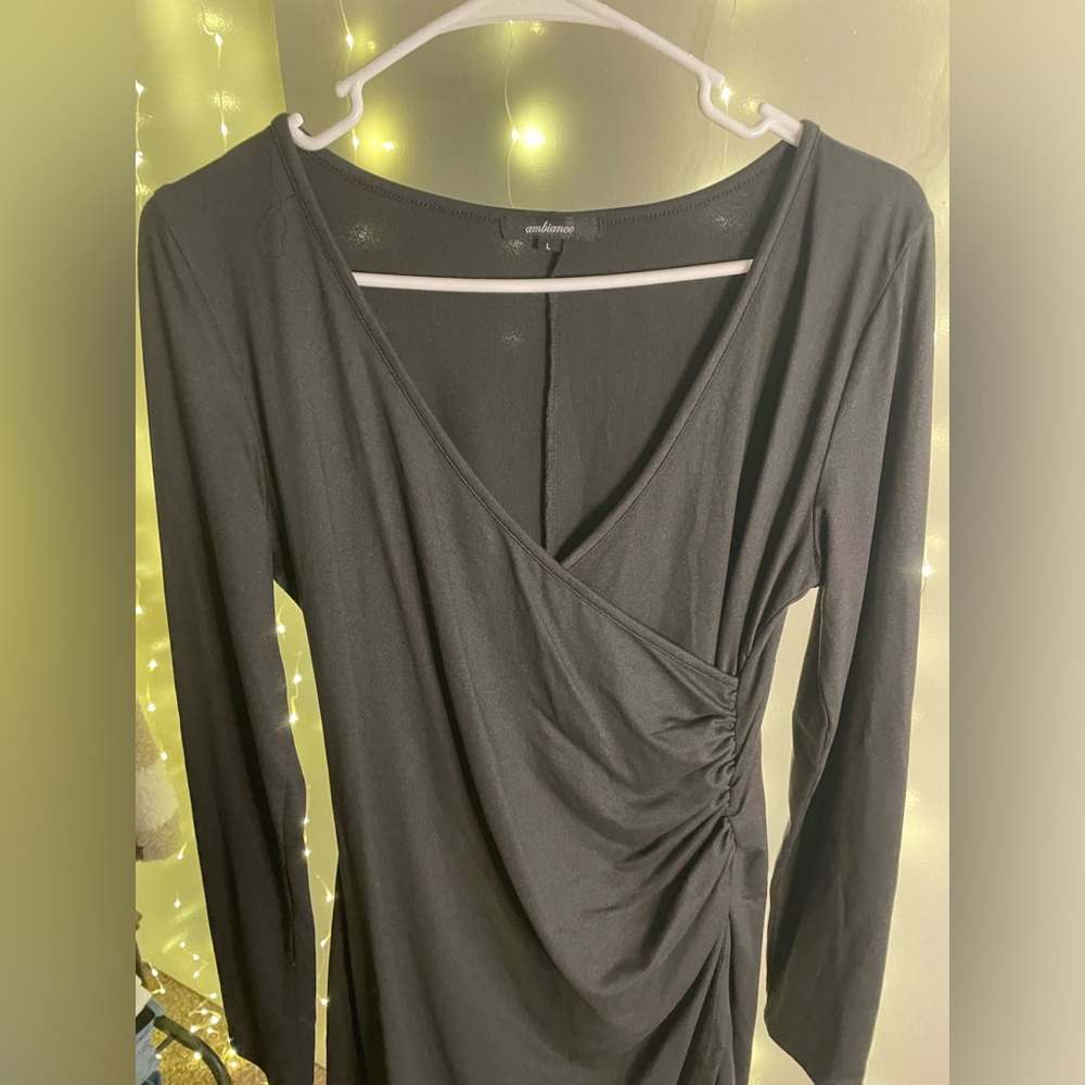 Ambiance Long Sleeve Black Dress